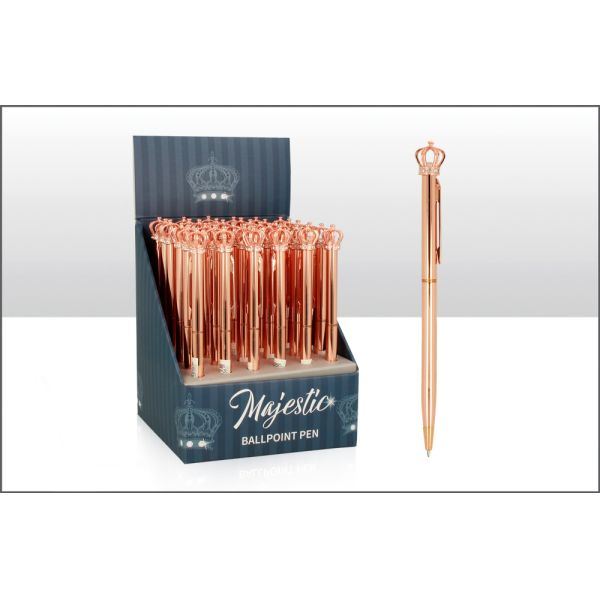 Rose Gold Pen - Crown Top Design 36 Pack | EL74836